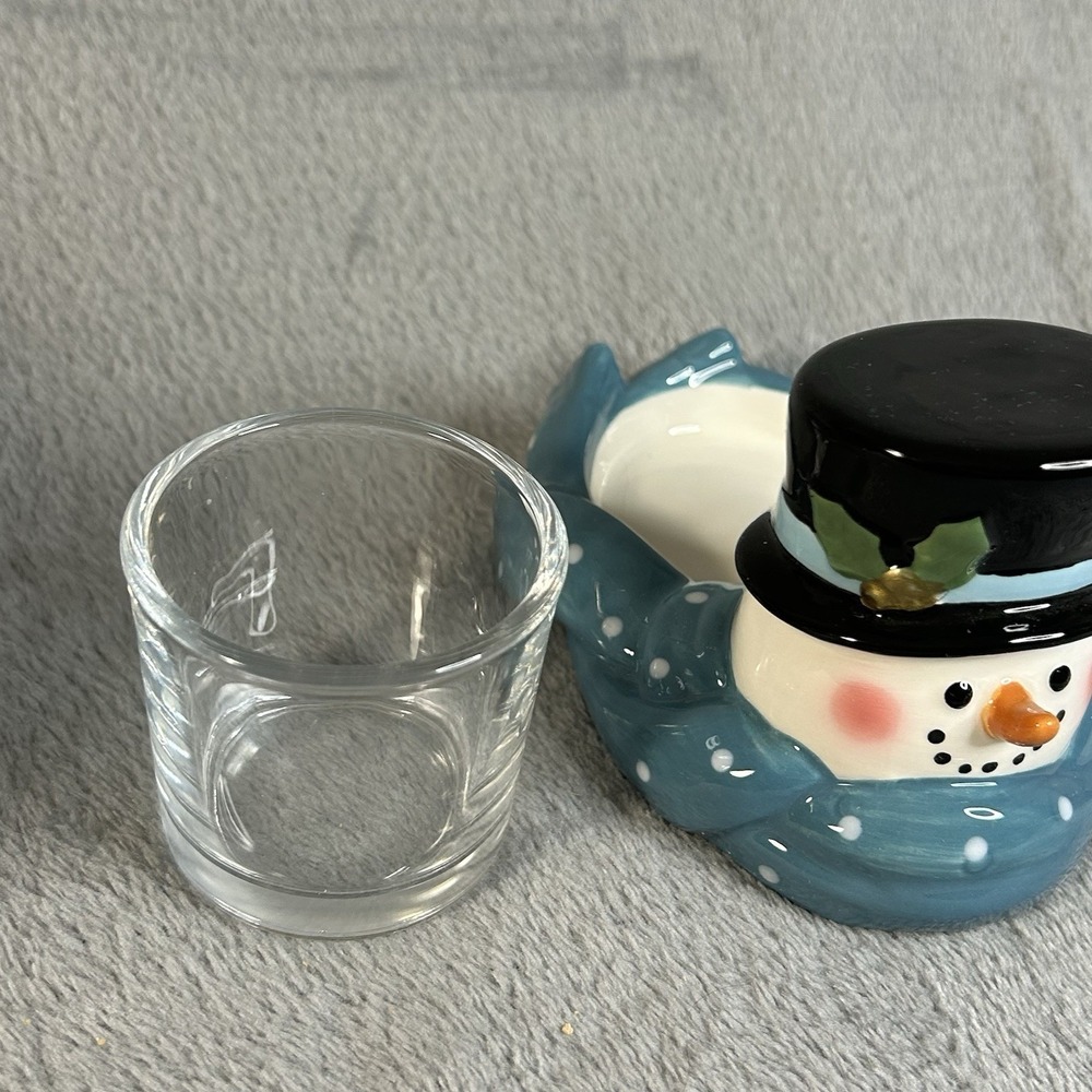 PartyLite Snowman Tealight Votive Holder P93721 Ceramic Winter Christmas Decor - Picture 6 of 9